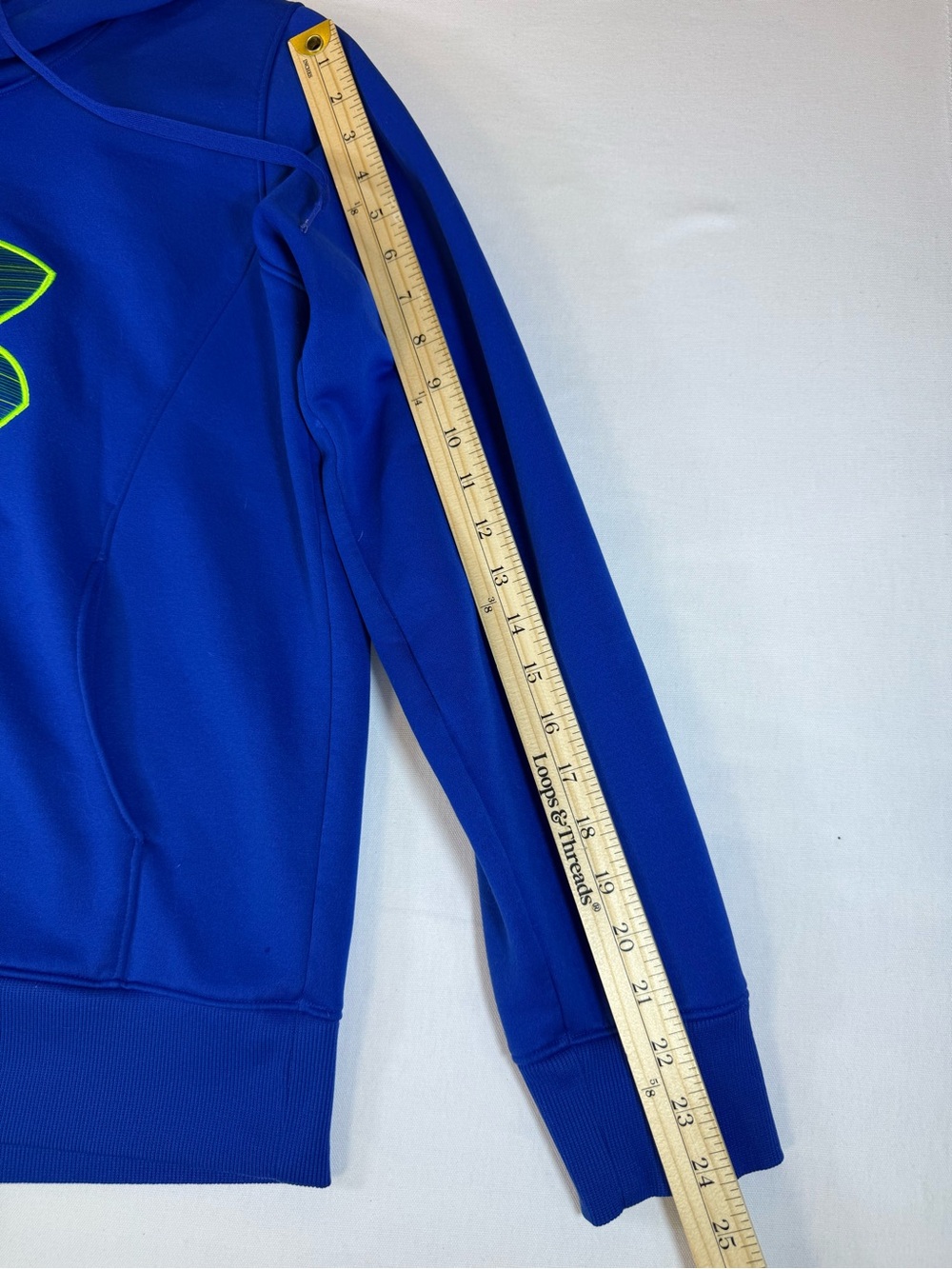 Under Armour Blue Hoodie with Neon Green Logo - Picture 5 of 14
